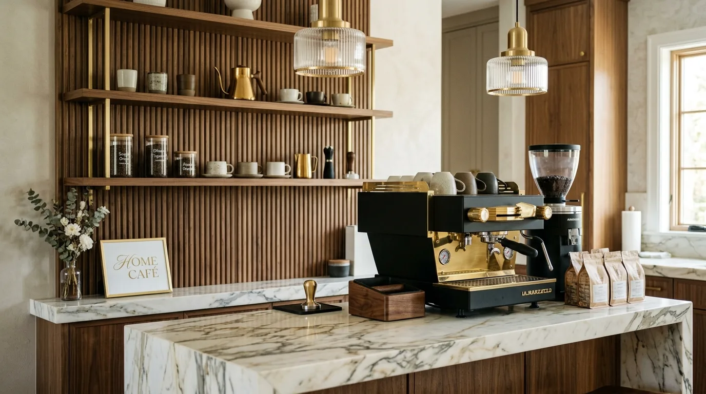 Use a cart if the setup needs more flexibility inspiration for a home coffee bar.